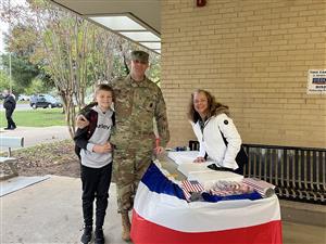 Military member with student